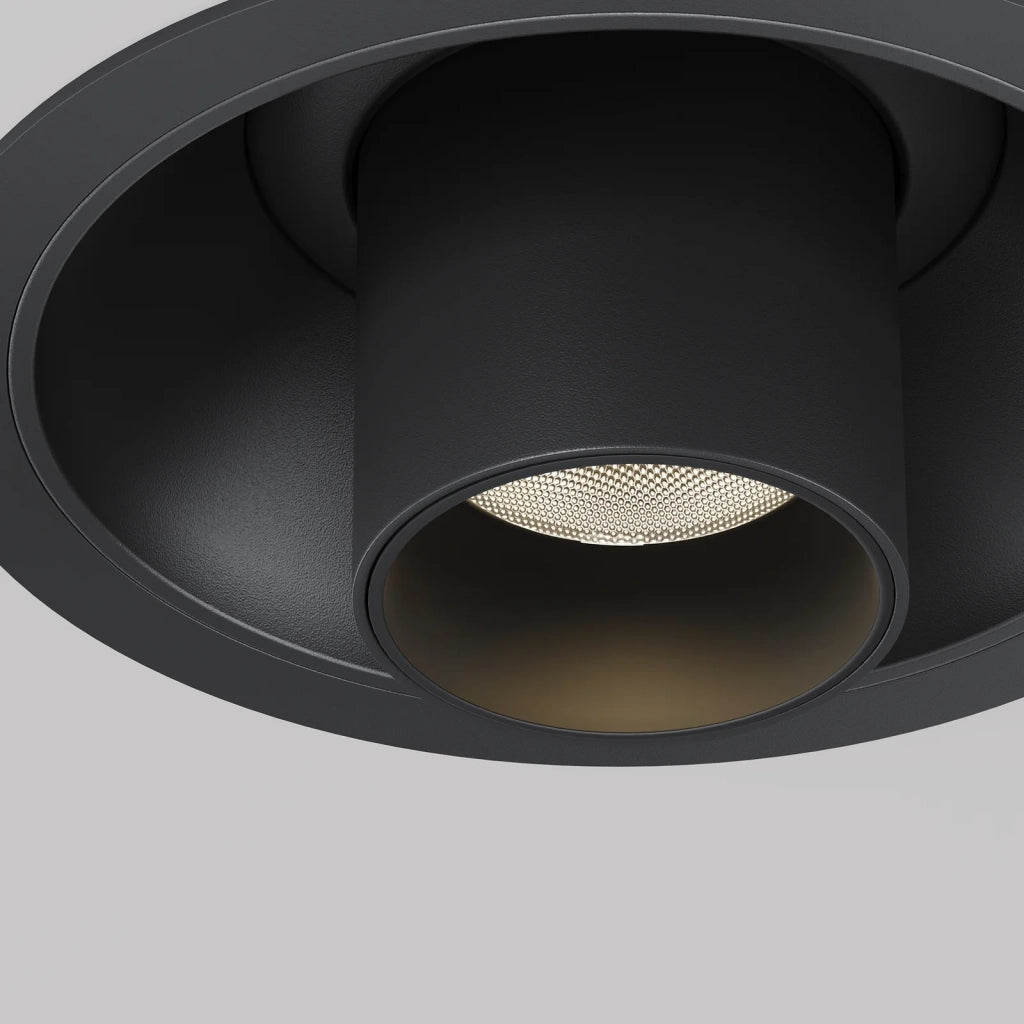 Maytoni Lampada da incasso Focus T 1 luce LED integrato nero alluminio