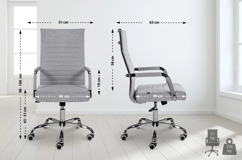 Sedia Da ufficio Amadora grigio,Tessuto