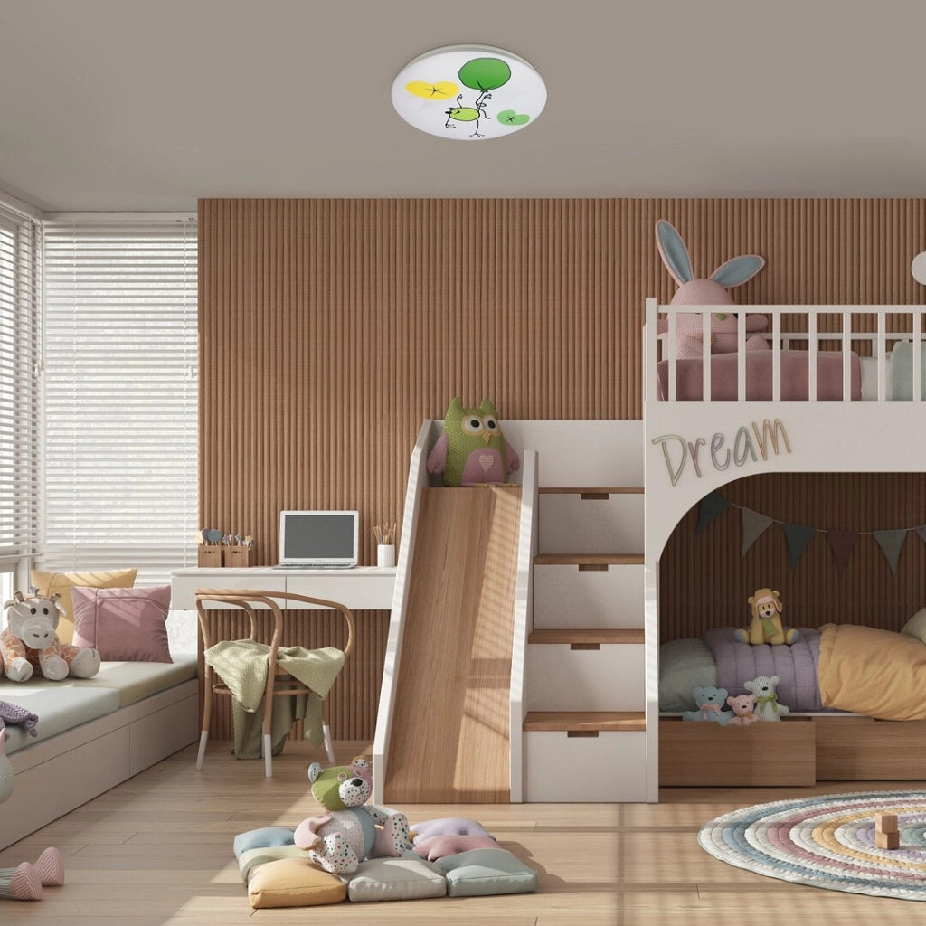 Plafoniera LED Rabalux Froggo bianca bimbi rana Ø38 24W