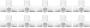 Connettore PVC 4 vie - 10 pezzi - 25 mm diametro interno - PVC duraturo - Per connessione di mobili - Collegamento solido - Connettore per tubo in PVC