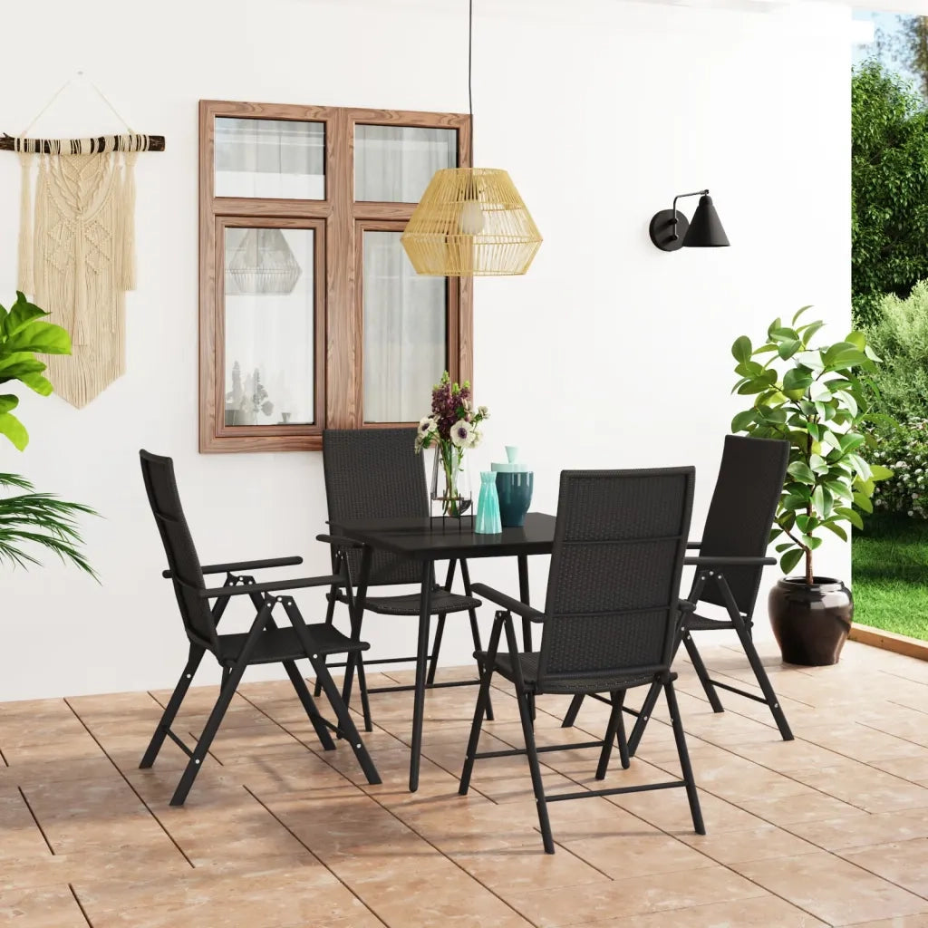 Set da Pranzo da Giardino 5 pz Nero 3060065
