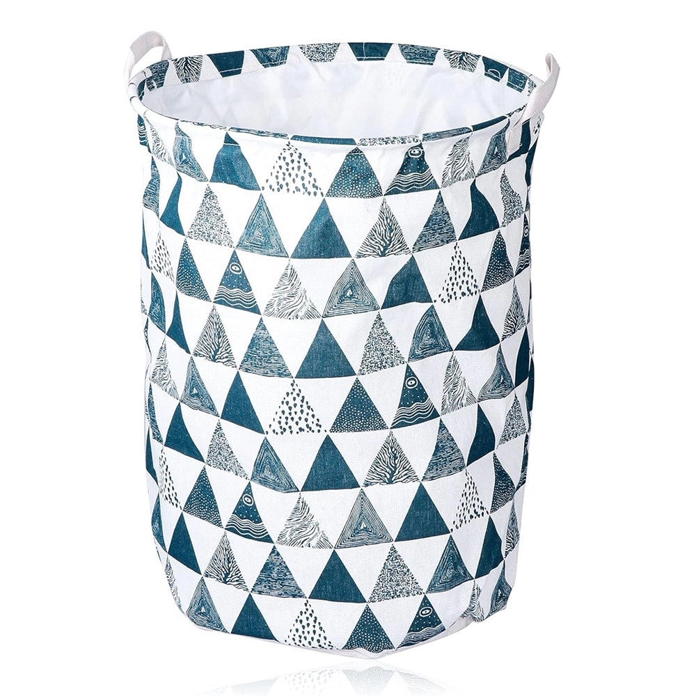Trade Shop - Cesto Porta Biancheria Vestiti Sporchi Pieghevole Motivo Triangoli 35x45cm 10476 -