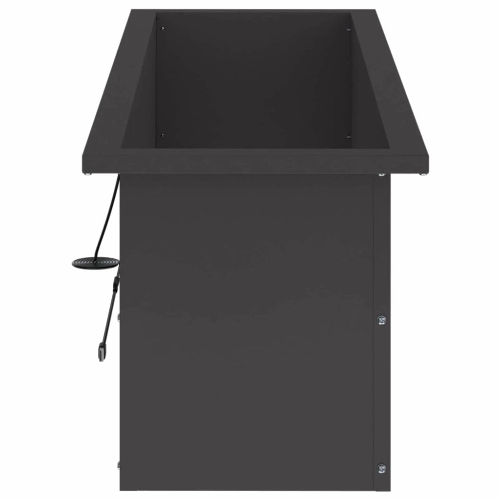 Fioriera da giardino con LED Nero 30 x 100 x 30 cm Acciaio 8008112