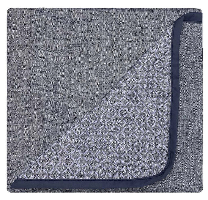 Copridivano in Poliestere con Penisola Destra Seduta 290 cm Blu Scuro