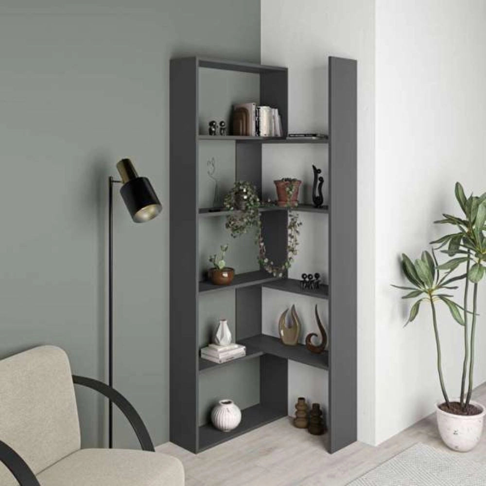 Libreria Wish estensibile angolare antracite 200h