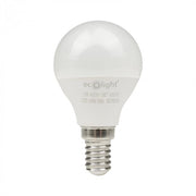 Lampadina LED sferica opale E14 5W 450lm 6500K Ecolight
