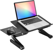 Tavolo per Laptop Regolabile di Altezza - Supporto Portatile per Notebook con Gambe Ripiegabili - Supporto per Laptop Regolabile - Tavolo per Laptop per Divano - Nero