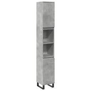 Armadietto Bagno | Armadio da bagno Grigio Cemento 30x30x190 cm Legno Multistrato