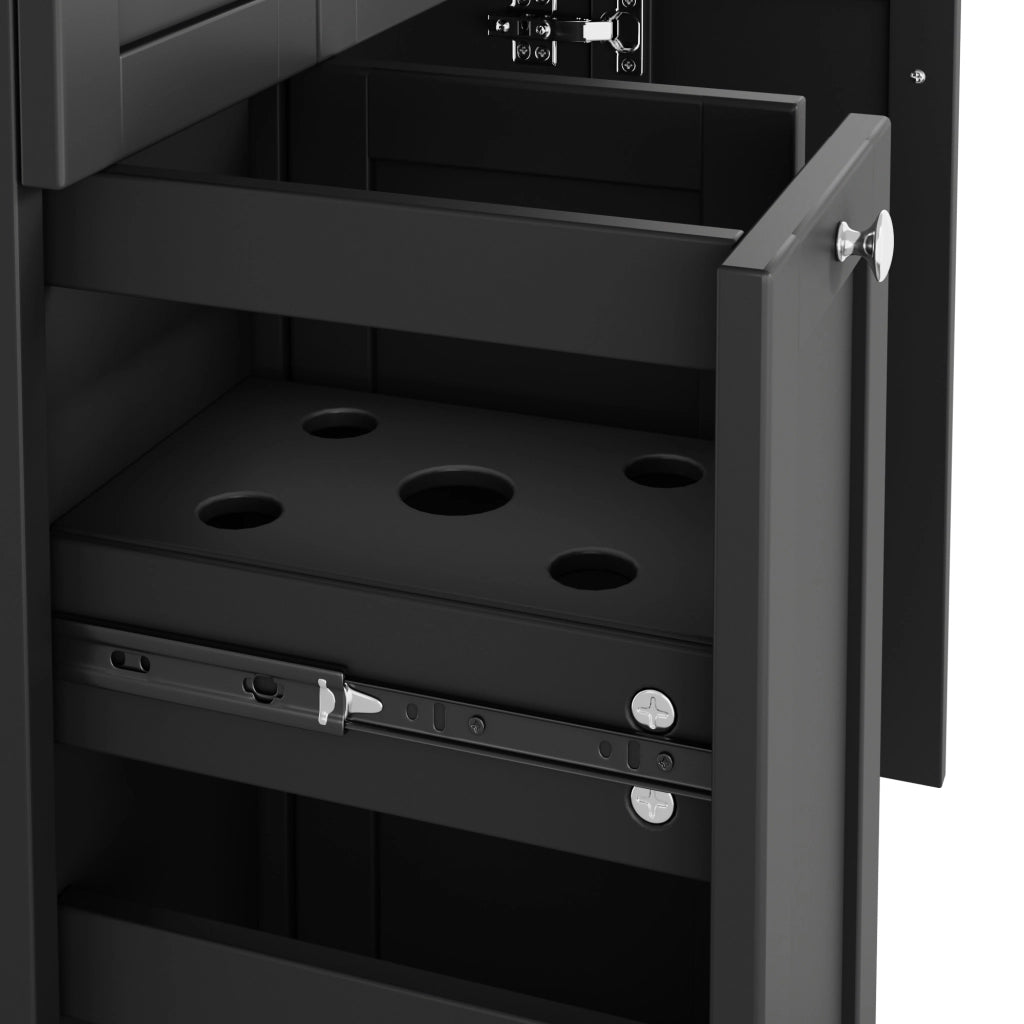 Mobile lavabo bagno freestanding nero 76x47x86 cm con lavello in ceramica e 3 cassetti