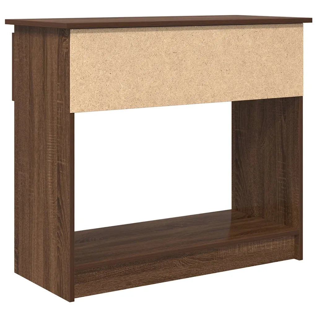 Tavolo Consolle con Cassetti Rovere Marrone 85,5x38,5x74,5 cm 861397