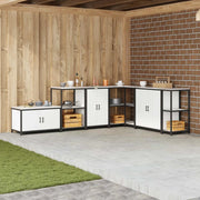 Stoccaggio in cucina con porta Bianco 60 x 50 x 92 cm Acciaio 874990