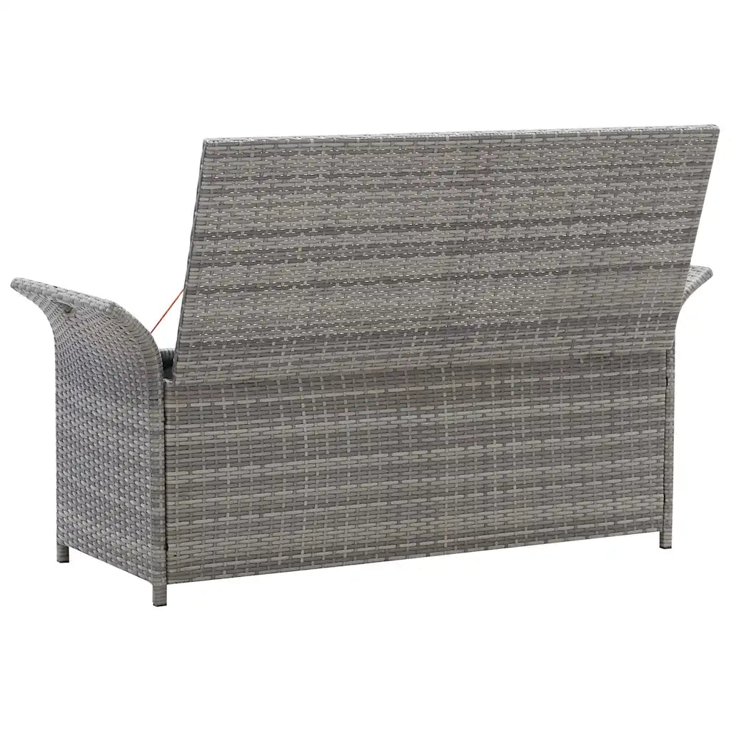 Cassapanca con Cuscino-Baule-Panca con ContenitoreGrigia 138 cm in Polyrattan
