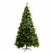 Albero di Natale Artificiale 210 cm con 505 Punte e Accenti Argento ¨C Zephmum ¨C con Base in Metallo per Interni