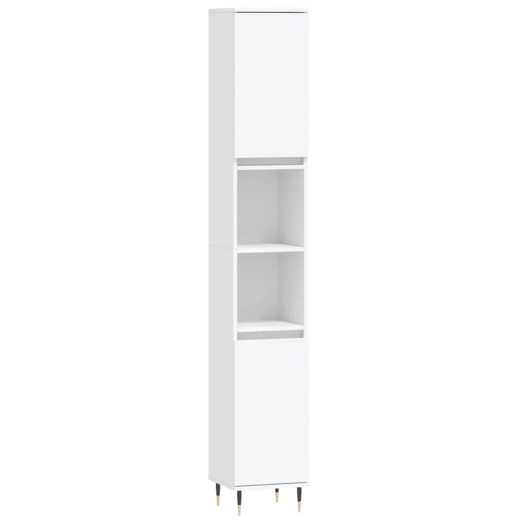 Set di Mobili da Bagno 3 pz Bianco in Legno Multistrato 3187781