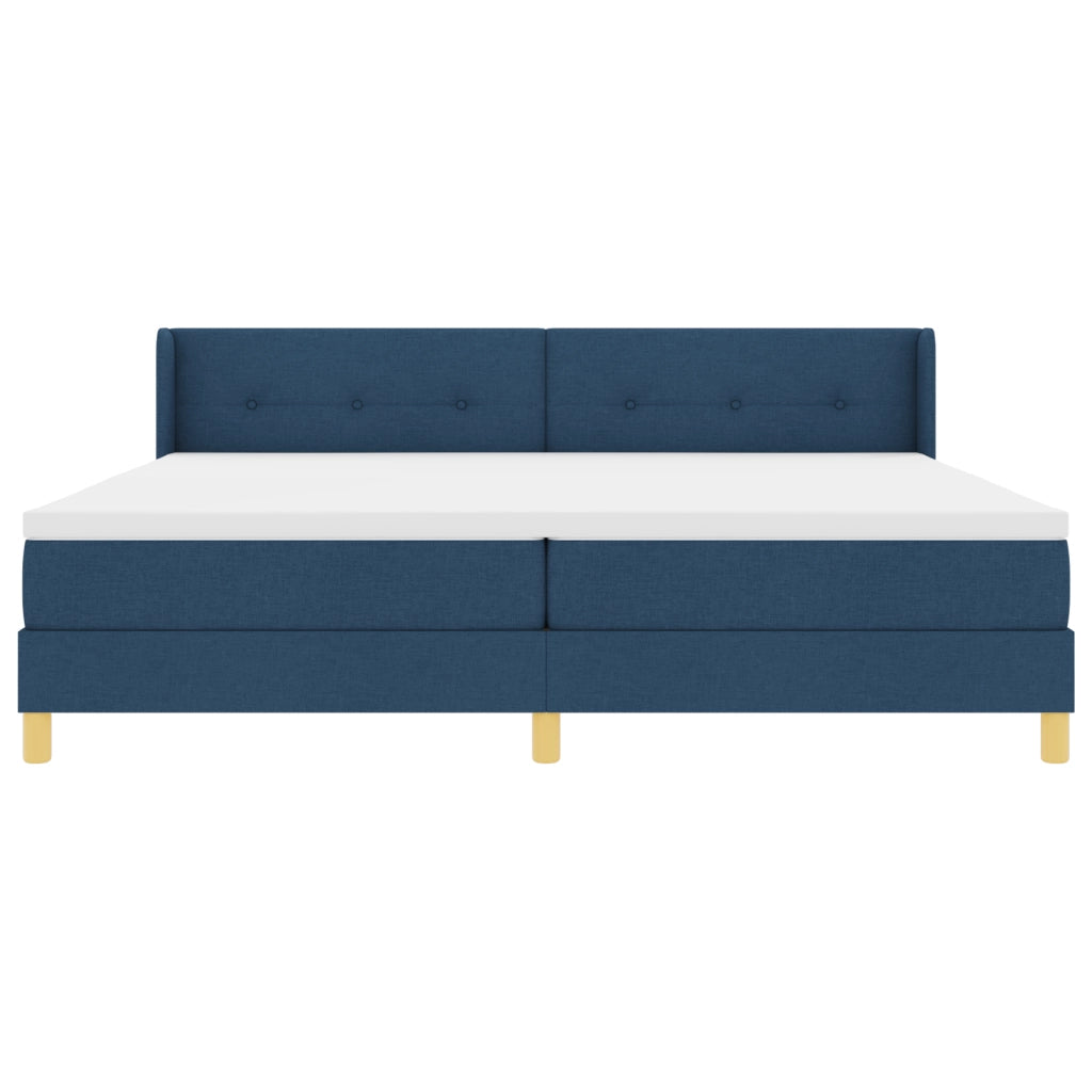 Letto a Molleggio con Materasso Blu 200x200 cm Tessuto
