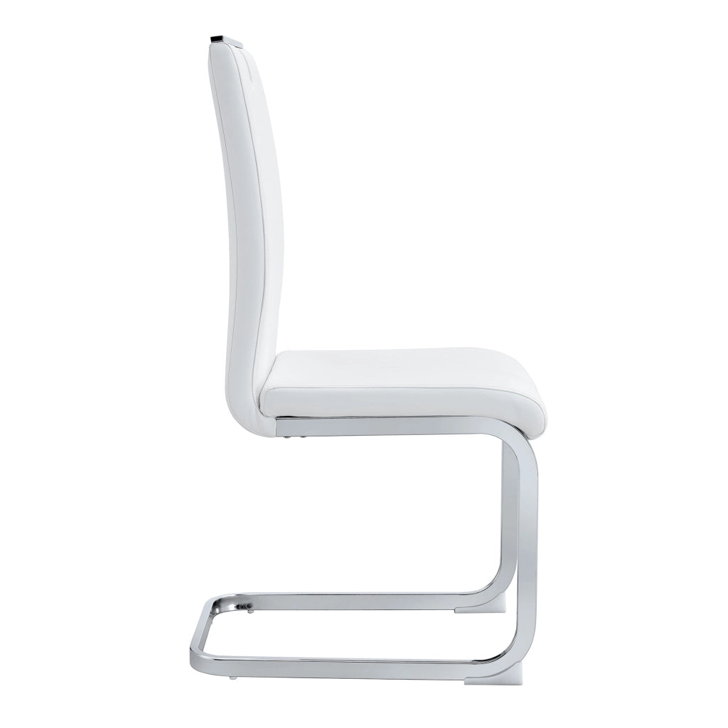 Set 2 Sedie da Pranzo in PU ¨C MINIMAL ¨C Bianche, Design Moderno