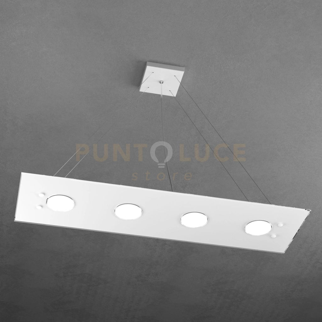 PATH SOSPENSIONE 4+3 LUCI BIEMISSIONE RETTANGOLARE BIANCO 1141-S4 R+3-BI