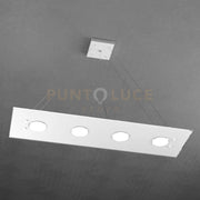 PATH SOSPENSIONE 4+3 LUCI BIEMISSIONE RETTANGOLARE BIANCO 1141-S4 R+3-BI