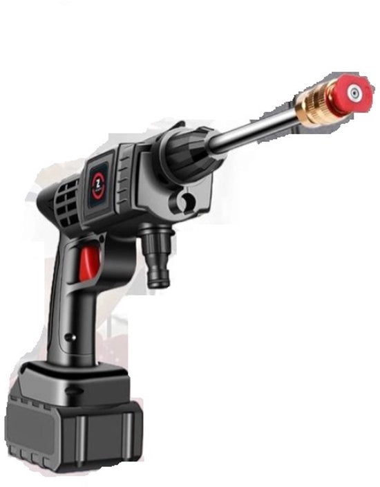 Hogedrukreiniger Portatile - Inclusa Batteria - Spazzola a Alta Pressione - Spazzola a Alta Pressione Portatile - Spazzola a Alta Pressione Elettrica - Per Giardino, Auto e Casa - Nero