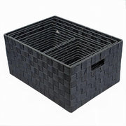 Trade Shop - Set 21pz Scatola In Tessuto Portaoggetti Organizer Con Manici Grigio Scuro 79086 -