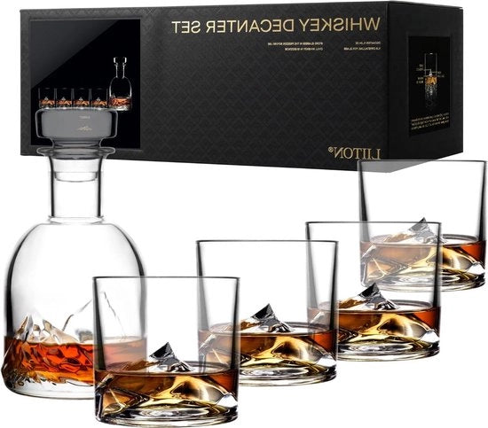Set da Cocktail in Cristallo a 5 Pezzi con Stampa Everest