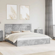 Letto con Contenitore con testiera Grigio cemento 200 x 200 cm 3410221