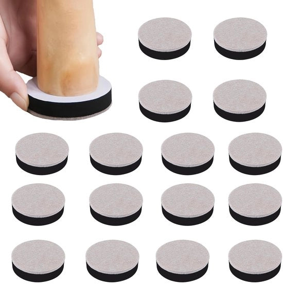 Aumentatori di Mobili 16 Pezzi - Elevatori di Tavolo - Elevatori di Sedia - Elevatori di Sedia a Rotonda - Gomme Antiscivolo - Protezione del Pavimento - Supporti per i Piedi