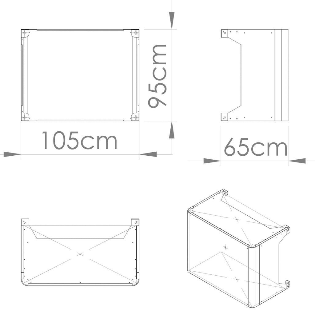 Copri Condizionatore da Esterno Large 105x65x95 cm in Acciaio Zincato Bianco