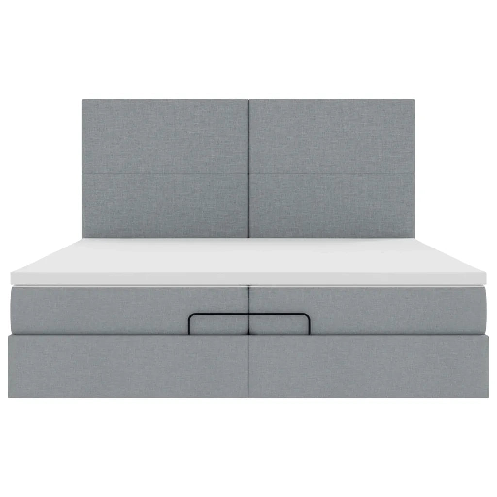Struttura Letto Pouf con Materassi 200x200 cm in Tessuto 3313099