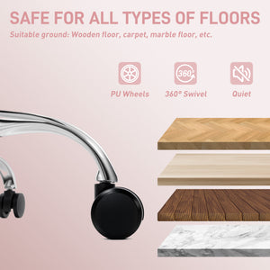 Sedia da Ufficio Ergonomica Rinforzata con Braccioli Regolabili Poggiapiedi e Poggiatesta in PU Rosa