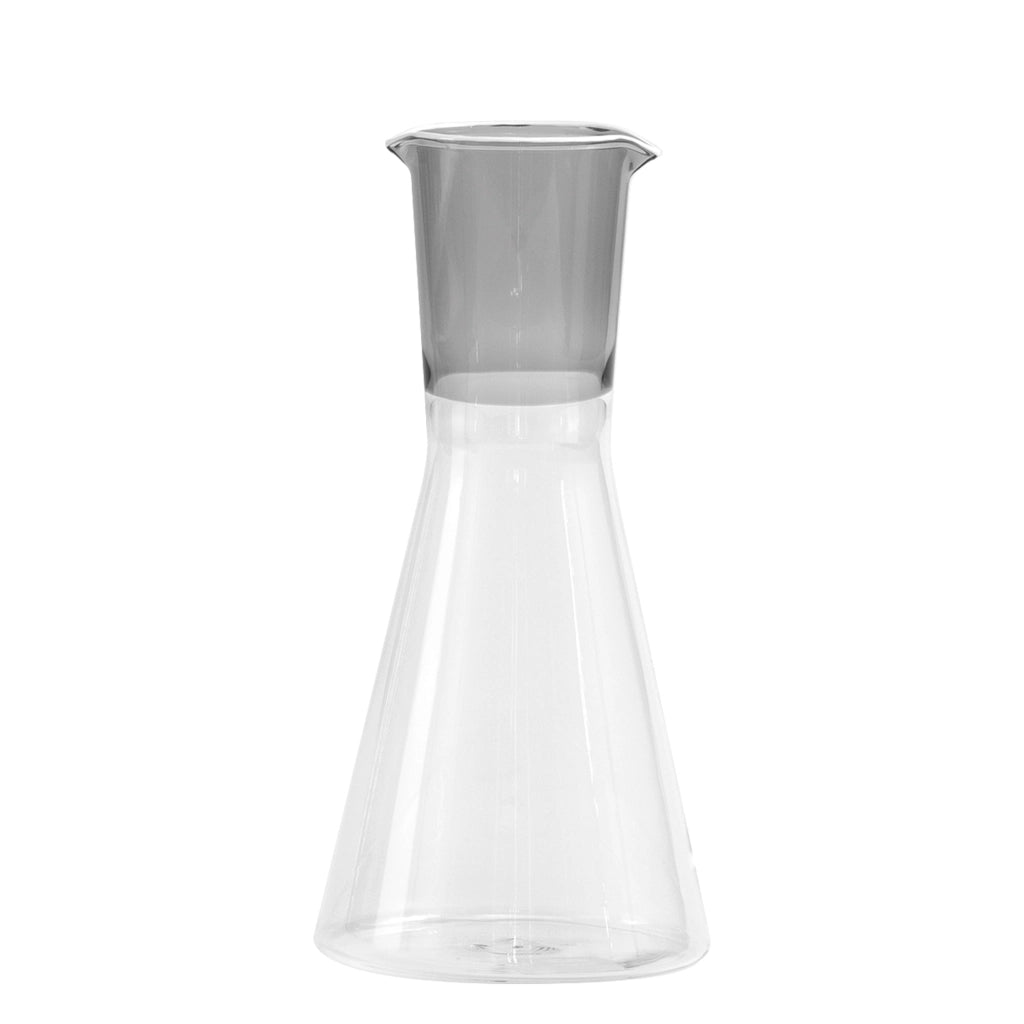 Zafferano Caraffa Bicolore Collezione Classy in Vetro Borosilicato Soffiato a Mano Grigio e Trasparente Design Geometrico ed Ergonomico Elegante