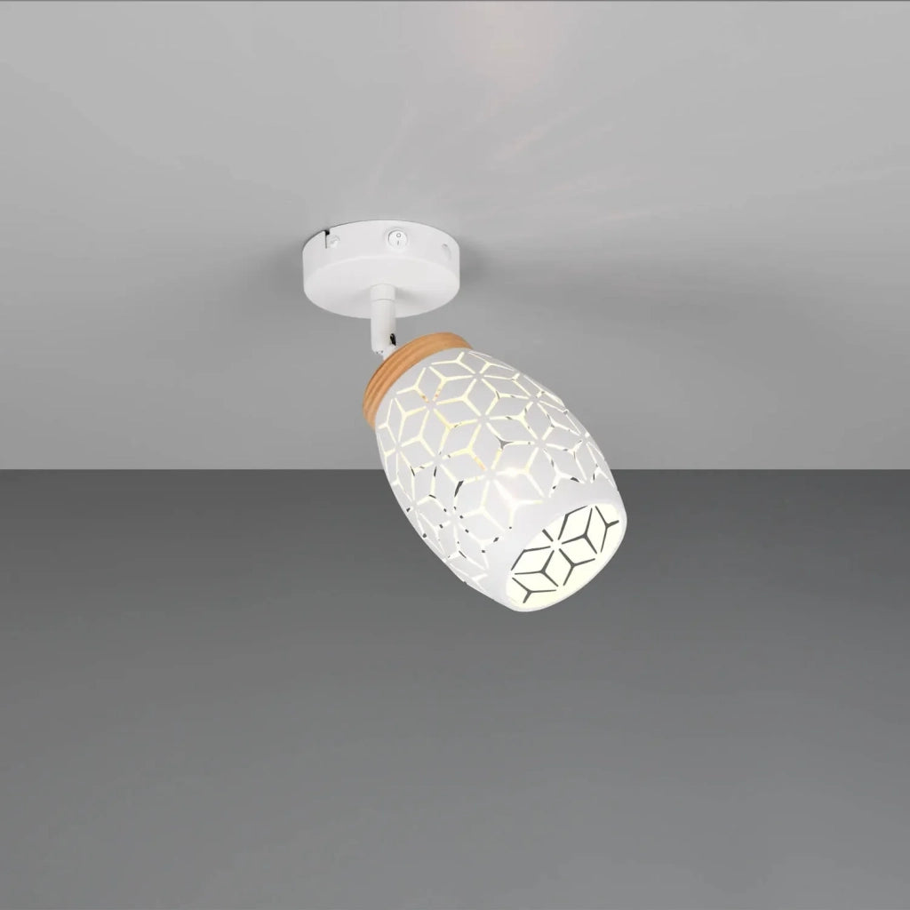 LÚZETE - APPLIQUE DA PARETE 1 LUCE METALLO BIANCO E14 BIRKITA