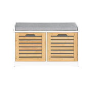 Panca Scarpiera da Ingresso con seduta Panca Contenitore L71xP35xA43 cm naturale FSR23-II-WN