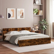 Giroletto con Testiera-Struttura Letto con testiera Rovere Fumo 180x200 cm