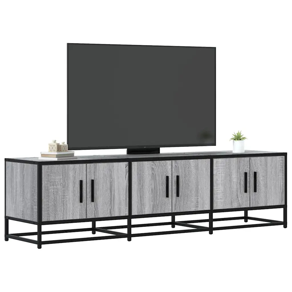 Mobile TV Grigio Sonoma 150x35x41cm in Truciolato e Metallo 848862