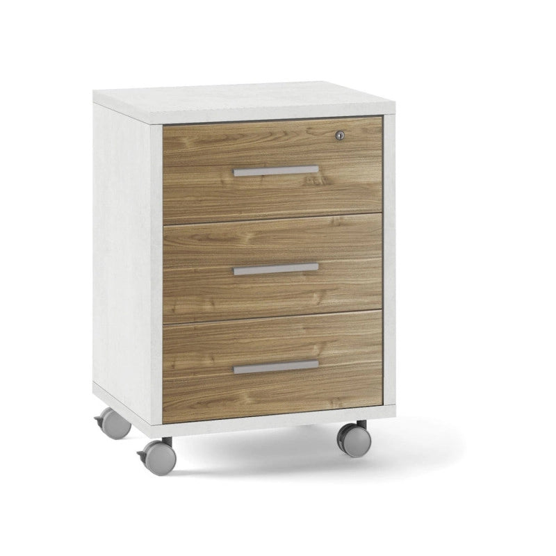 Mobile 3 Cassetti Su Ruote Ossido Bianco cm 51x41x71h - Sarmog