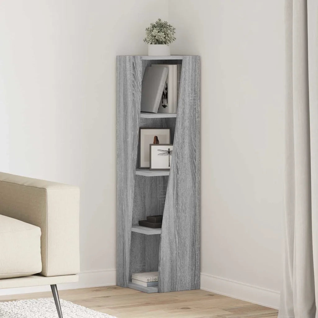 Mobile angolare Grigio Sonoma 27,5x27x102cm Legno multistrato 889851