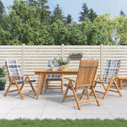 Sedie da Giardino Reclinabili con Cuscini 4 pz in Legno di Teak 3196477