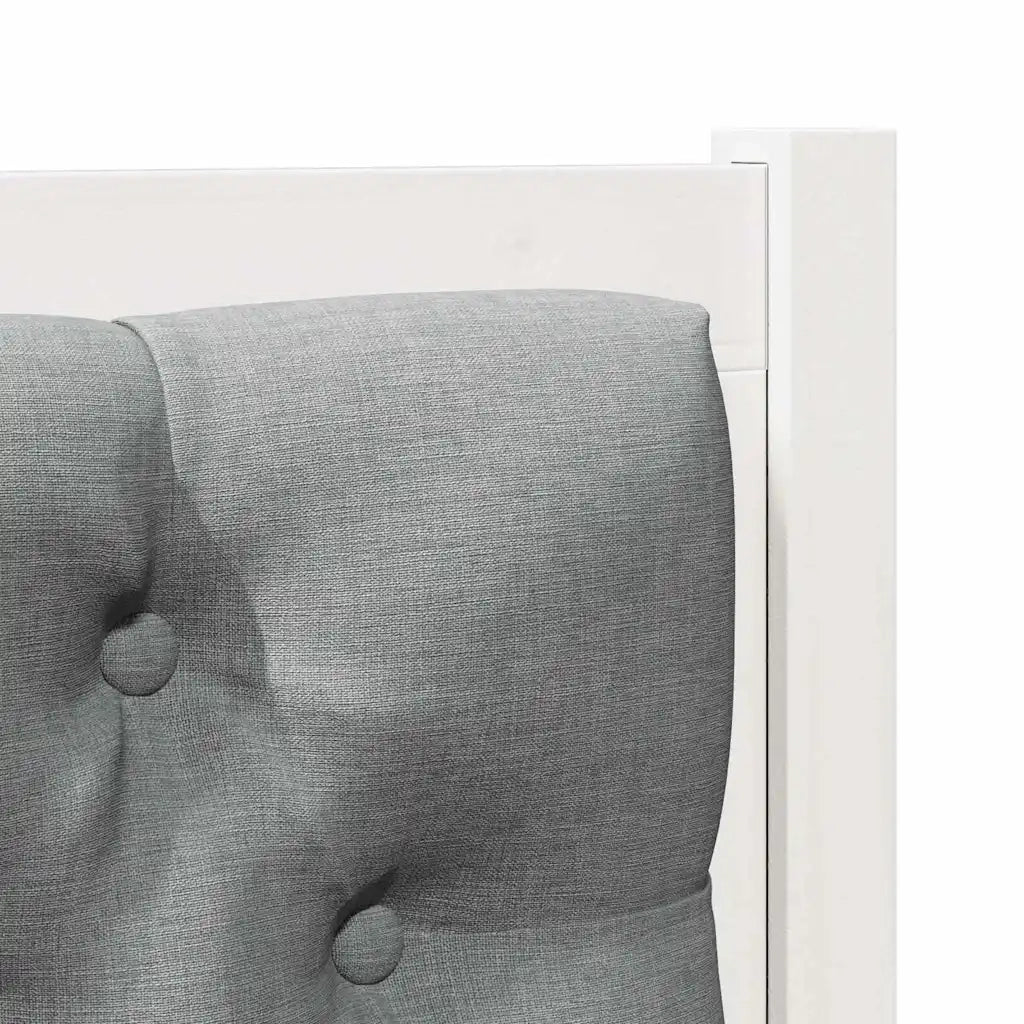 Testiera-Testiera con Cuscini Bianco e grigio chiaro 90 cm Legno di pino massello