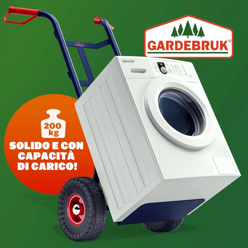 Carrello Portapacchi Pieghevole 200kg Pneumatici Maniglie Ergonomiche Carrellino con Ruote Portatutto Carrelli a Mano Saliscale in Acciaio Trasloco Porta Sacchi Trasporto Carichi Pesanti