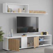 Mobile Soggiorno Agrestino, Parete Attrezzata 4 Ripiani, 180x33x40h cm Bianco