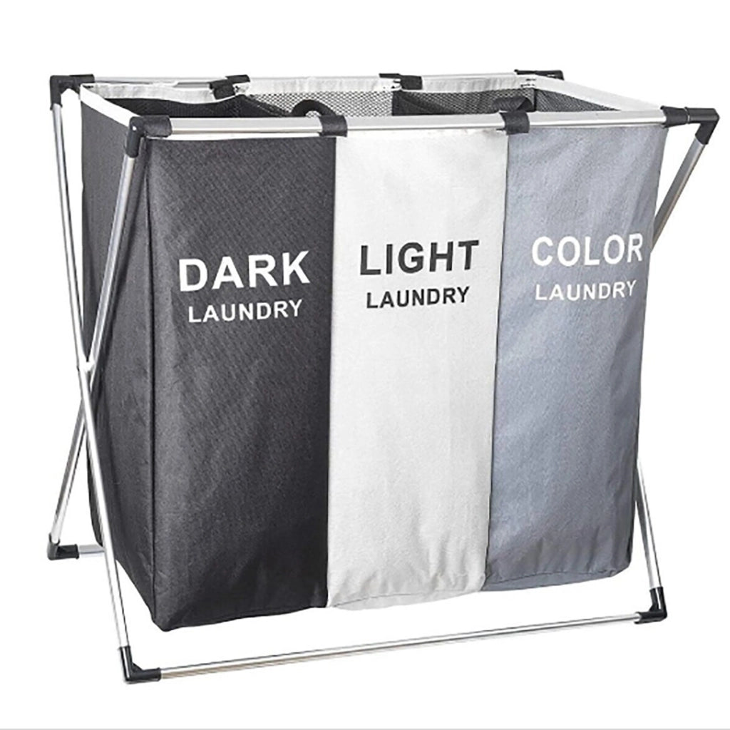 CESTO 3 CONTENITORI PORTA BIANCHERIA PANNI SPORCHI CONTENITORE BAGNO LAVANDERIA