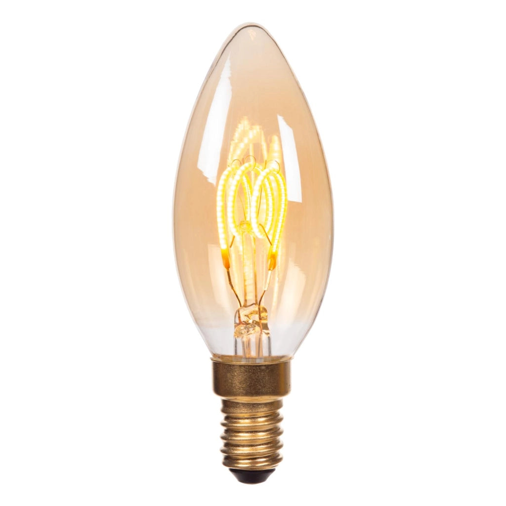 Lampadina LED filamento candela E14 ambra 3W Lucide