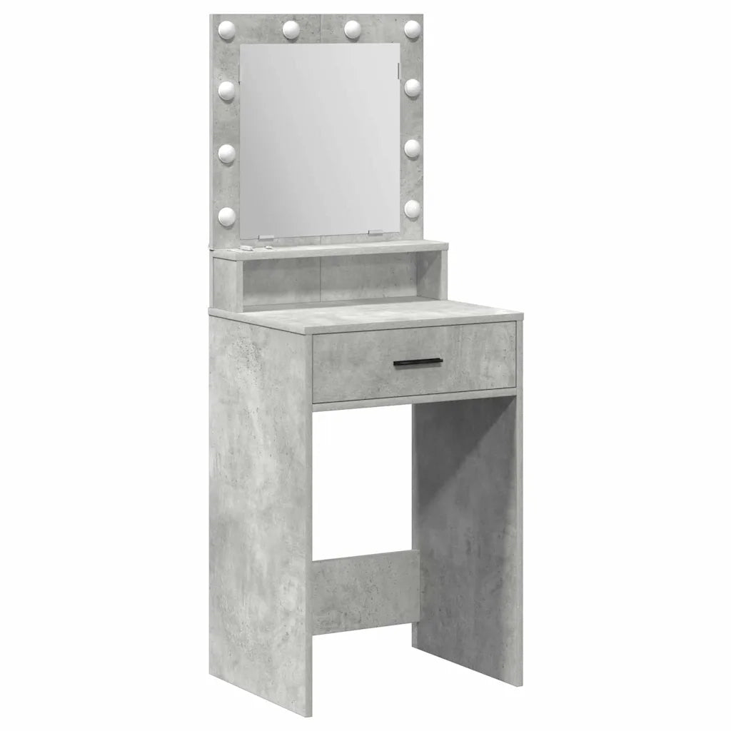 Tavolo da Trucco con cassetto Grigio cemento 50 x 41 x 135 cm 865094