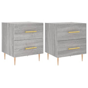 Set di 2 Comodini | Armadio da Notte | Mobiletto da notte Grigio Sonoma 40x35x47,5 cm in Legno Multistrato