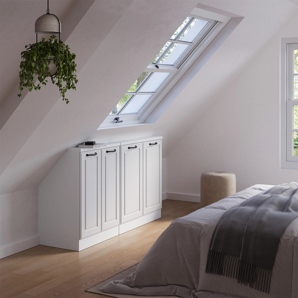 Set di mobili sottotetto Rion Bianco rustico/Bianco Set di 2 Vicco