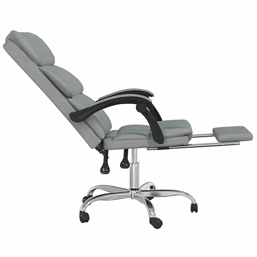 Sedia per studi-Poltrona da Ufficio Reclinabile Grigio Chiaro in Tessuto 488820