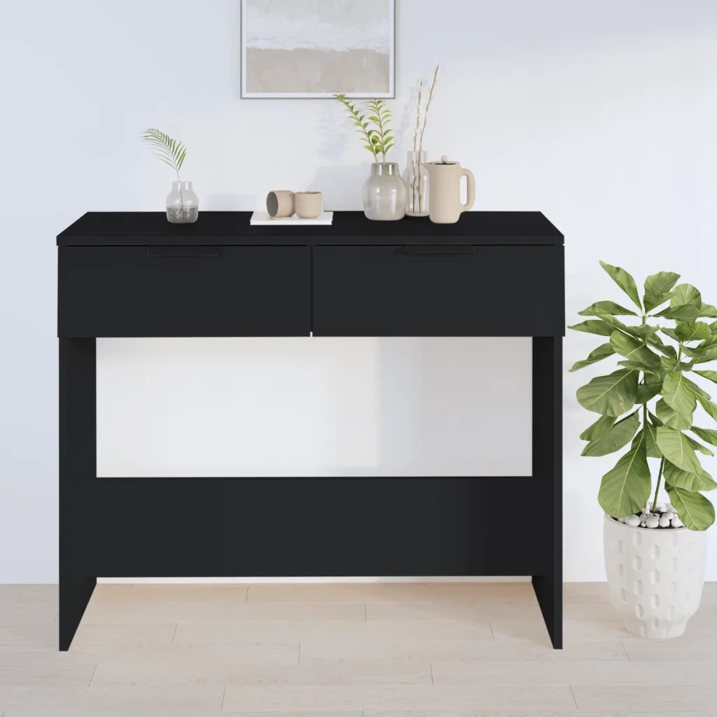 Tavolino Consolle-Tavolino da soggiorno-Tavolo Nero 90x36x75 cm in Legno Multistrato