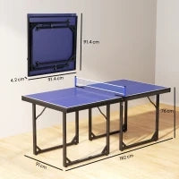 Tavolo da Ping Pong Pieghevole per Interni, Tavolo Ping Pong con Rete, Montaggio Non Richiesto, 182x91 cm, Blu e Viola