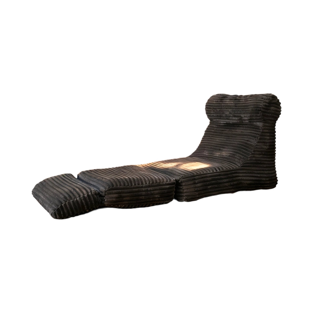 POLTRONA Convertibile 2 in 1 190 cm Flanella Nera